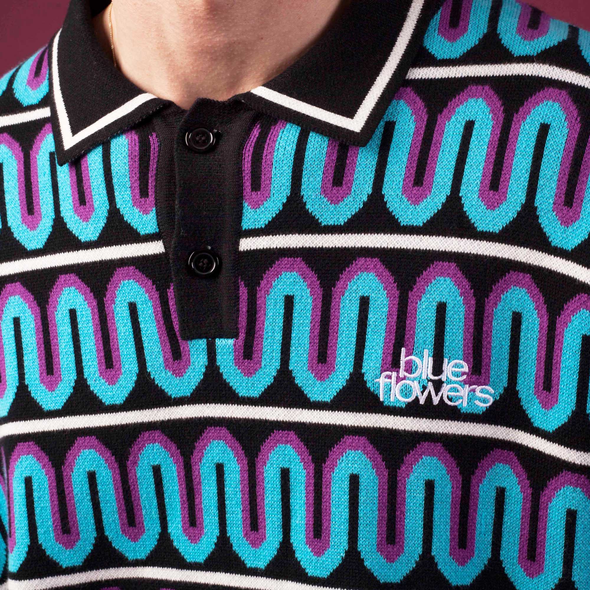 SWIRL KNIT POLO JUMPER