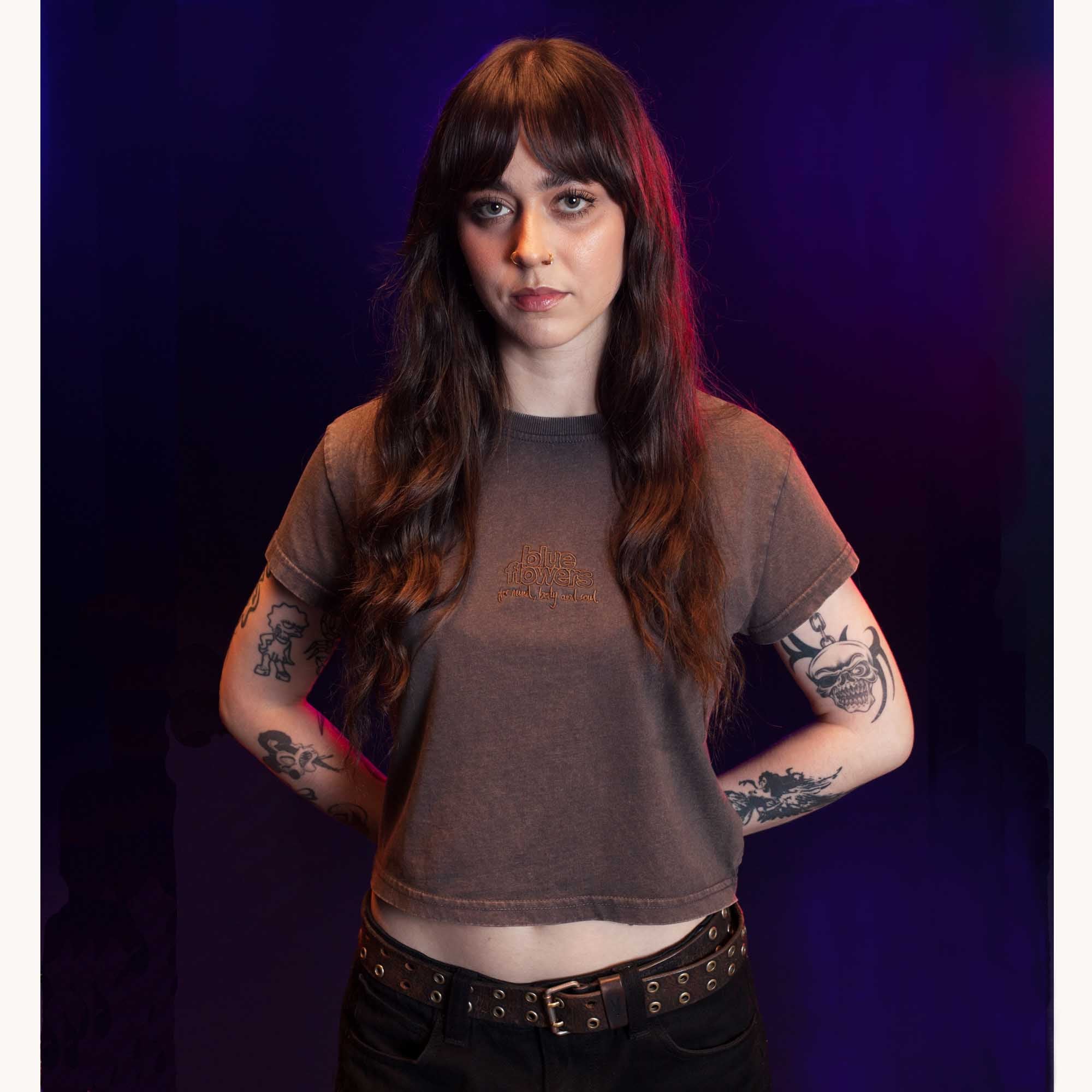 WOMENS SEATTLE CROPPED T SHIRT - STONE WASH
