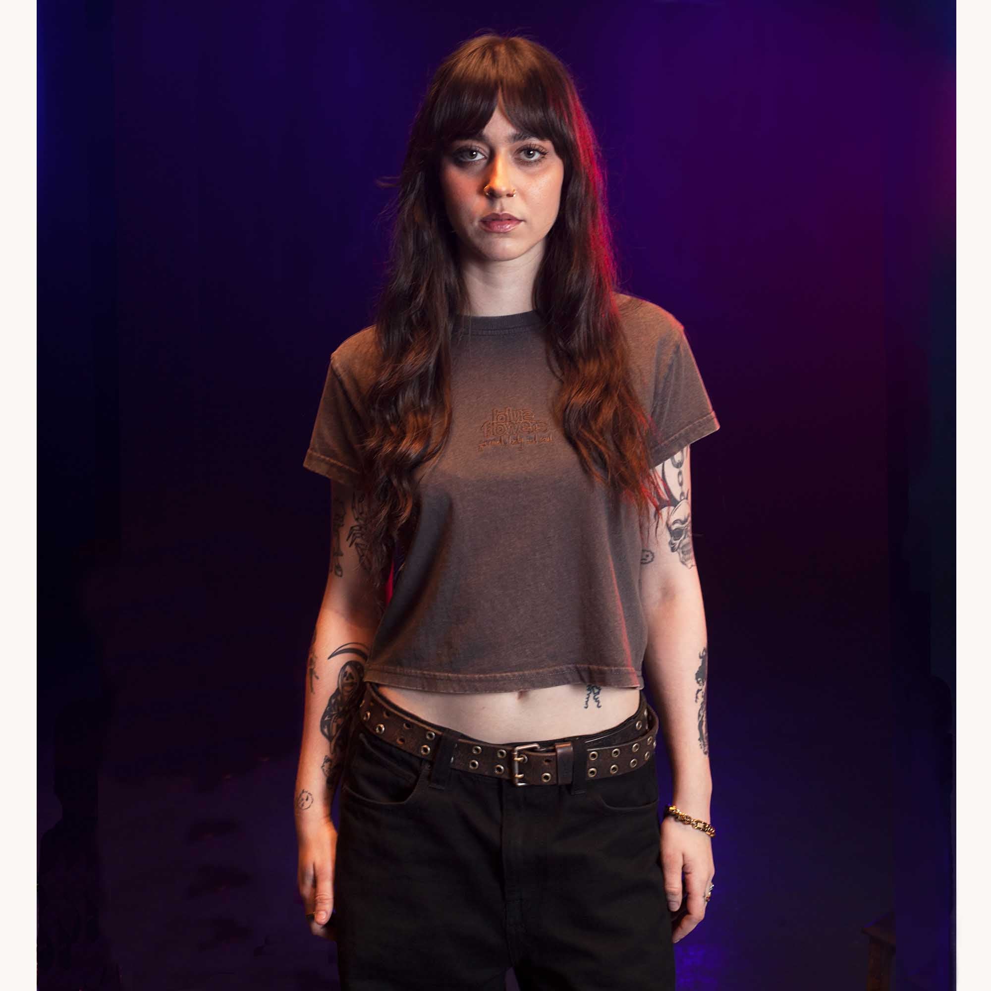 WOMENS SEATTLE CROPPED T SHIRT - STONE WASH