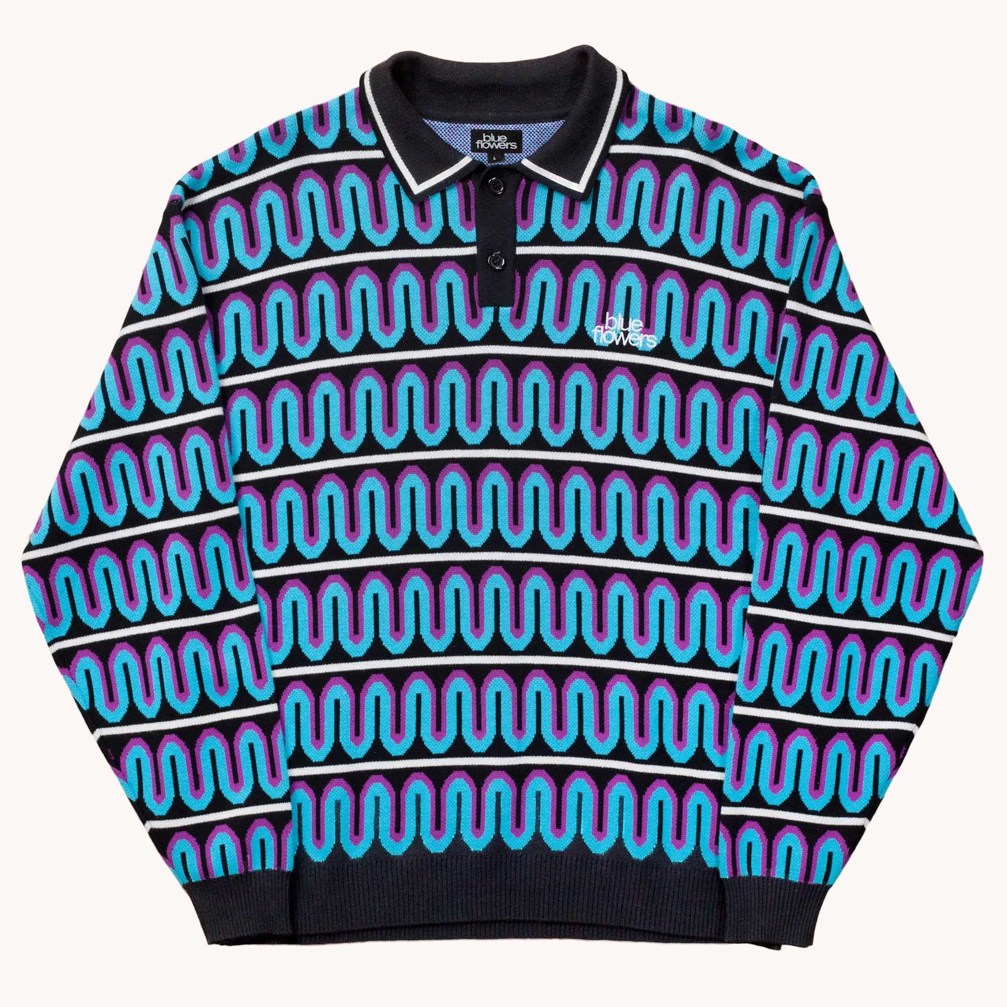 SWIRL KNIT POLO JUMPER