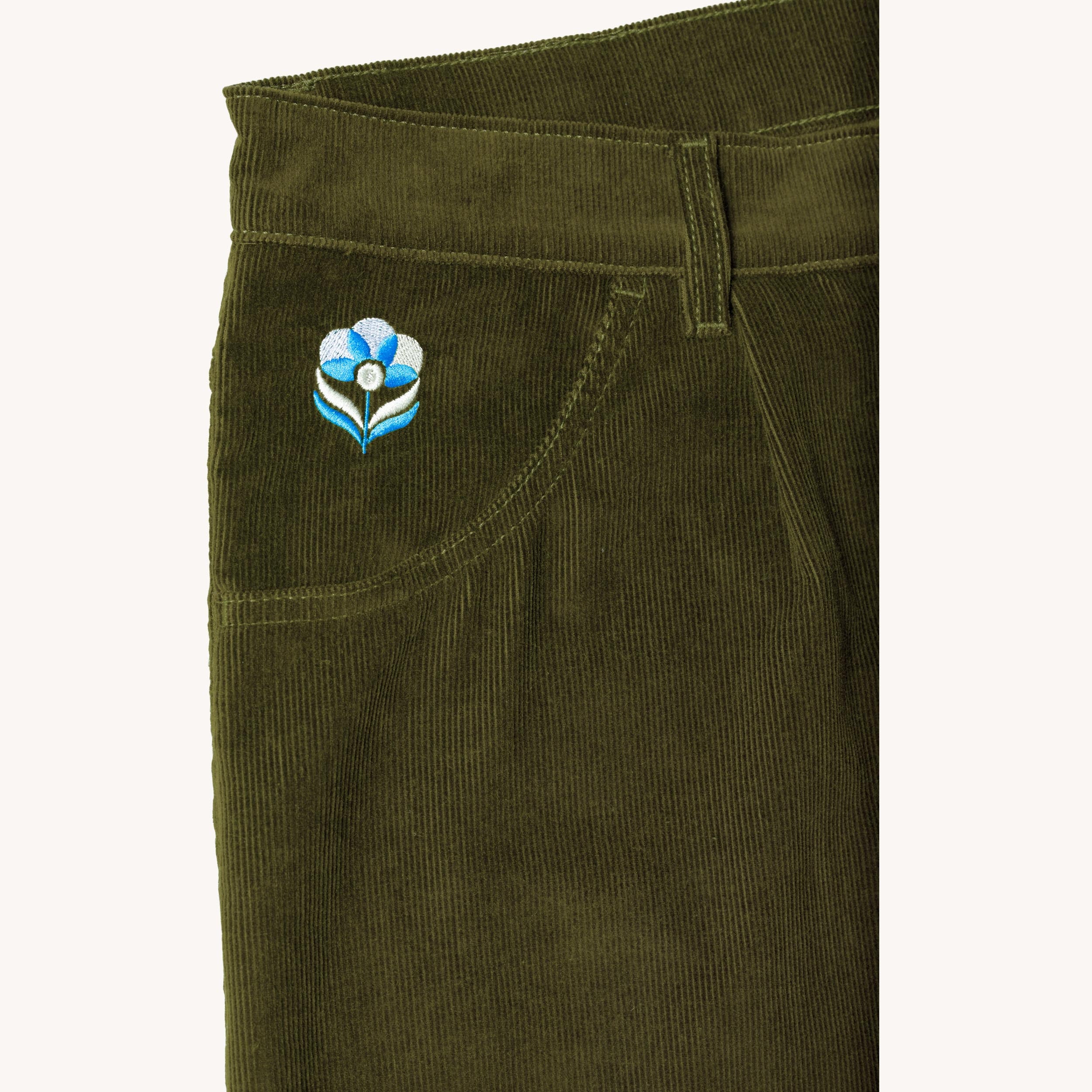 BLOOM CORDUROY TROUSERS - FOREST GREEN