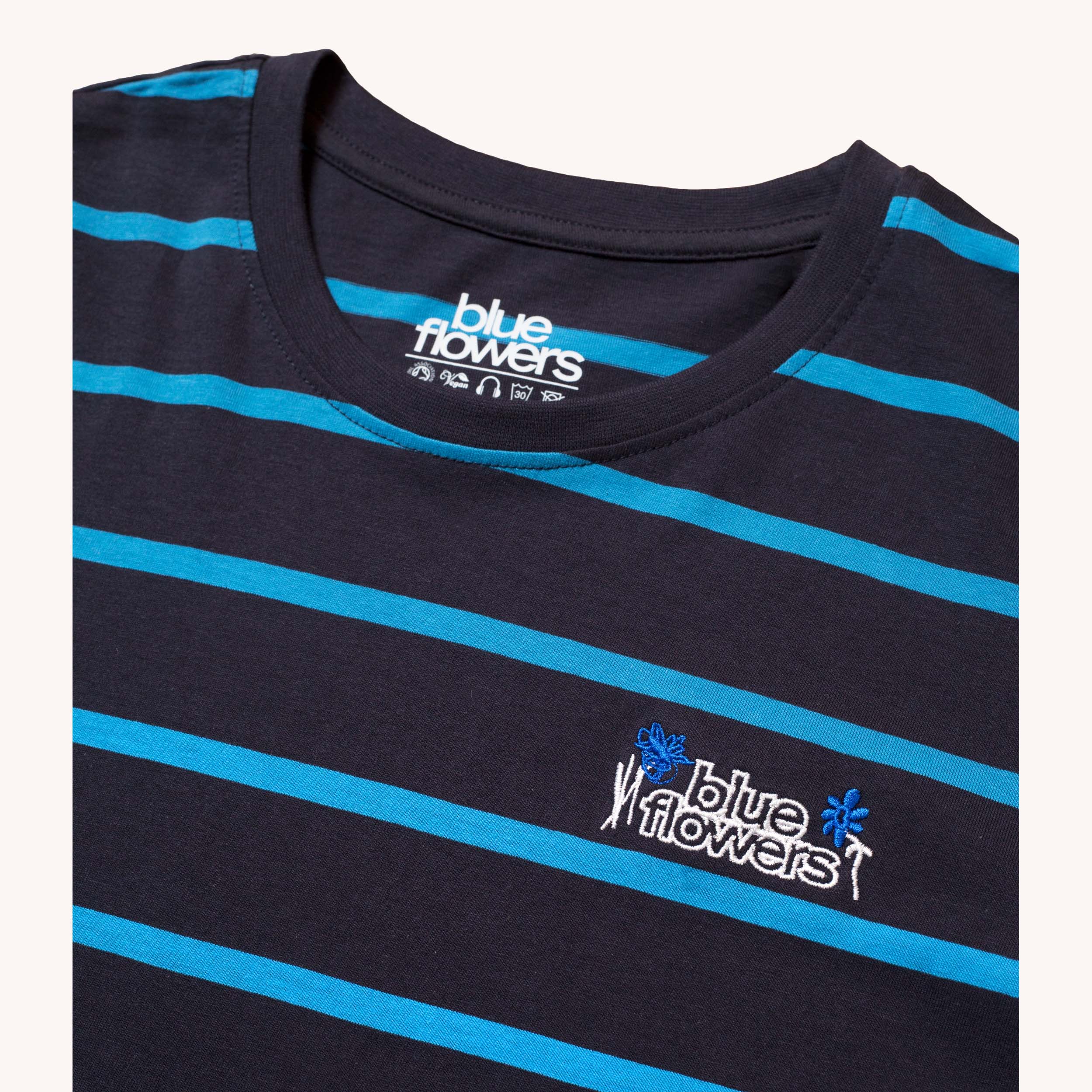 BORDEAUX STRIPE T SHIRT - NAVY BLUE