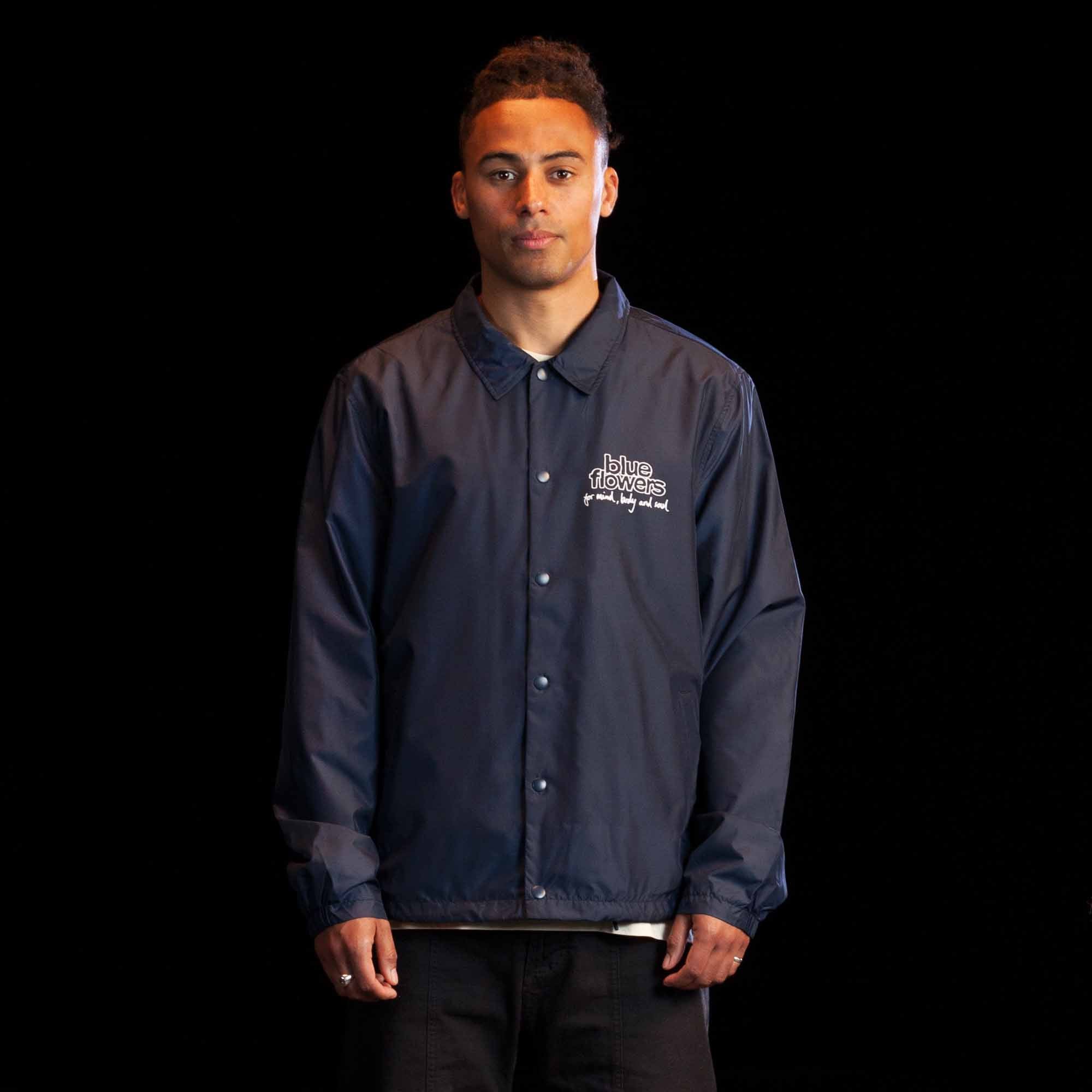 FLOWER HEAD COACH JACKET - NAVY