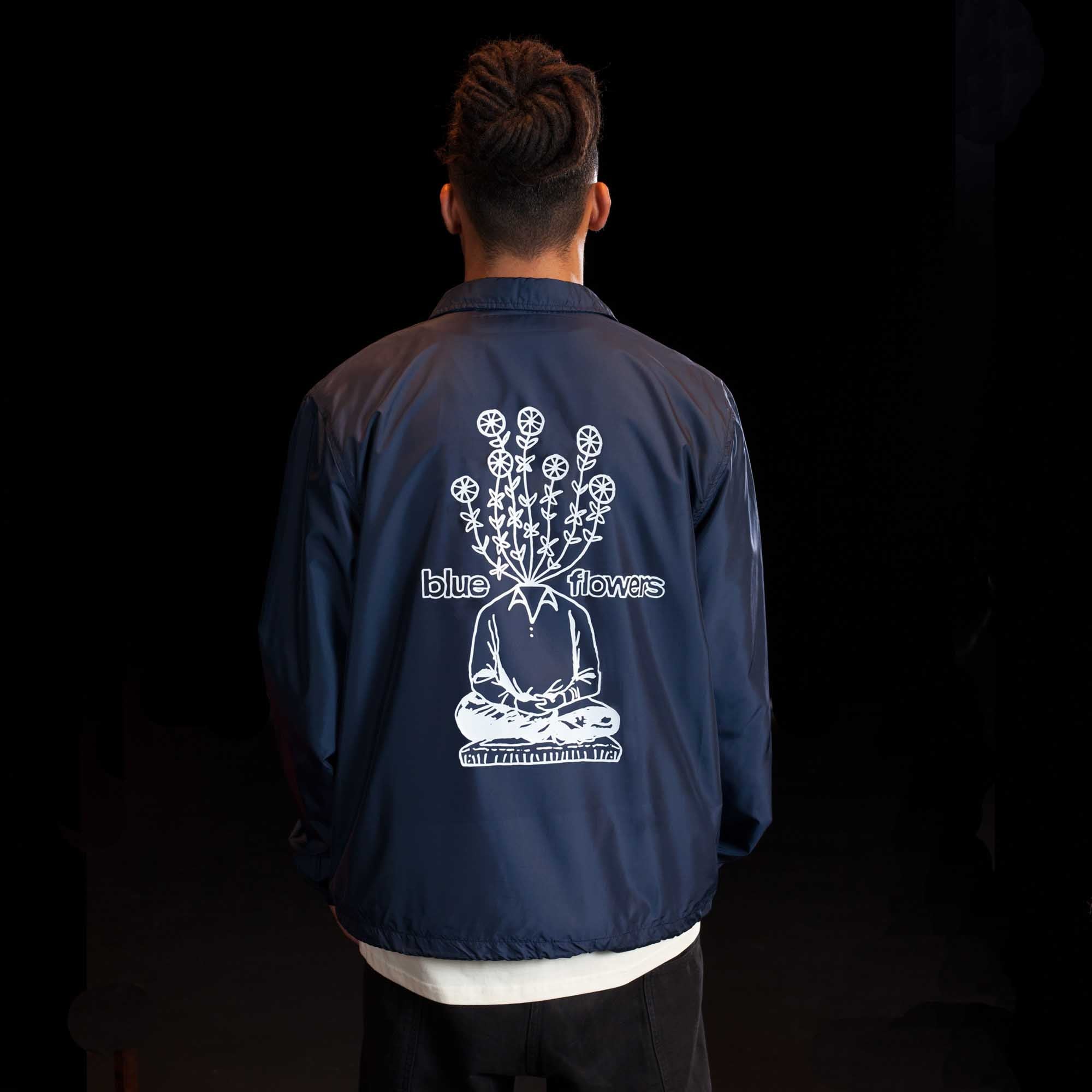 FLOWER HEAD COACH JACKET - NAVY