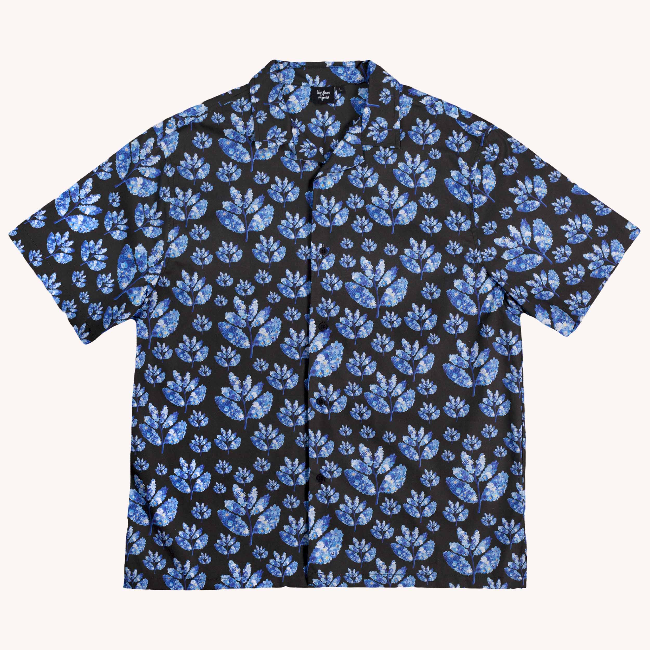 BLUE FLOWERS X MAGENTA SHIRT