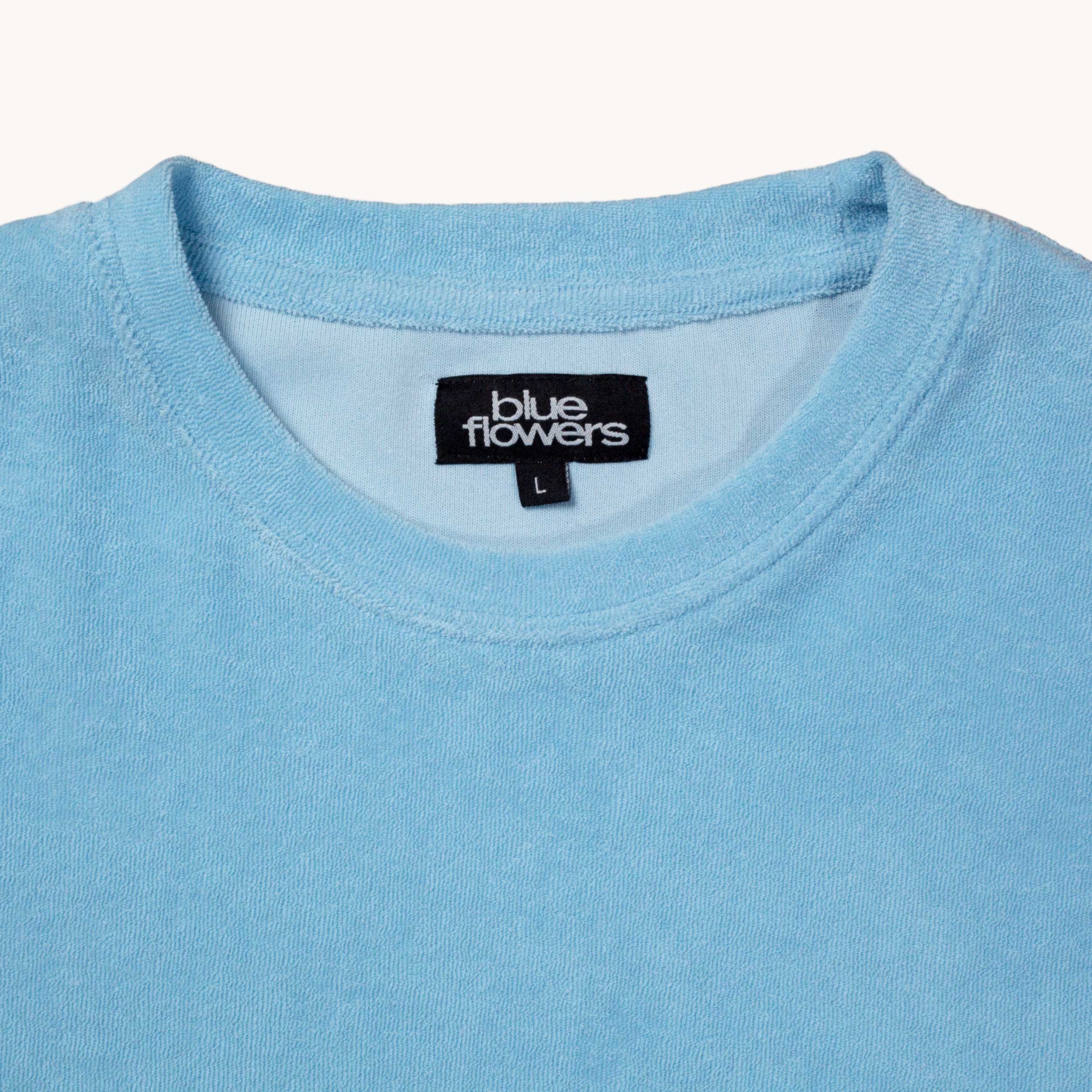 TOWELLING T SHIRT - PALE BLUE