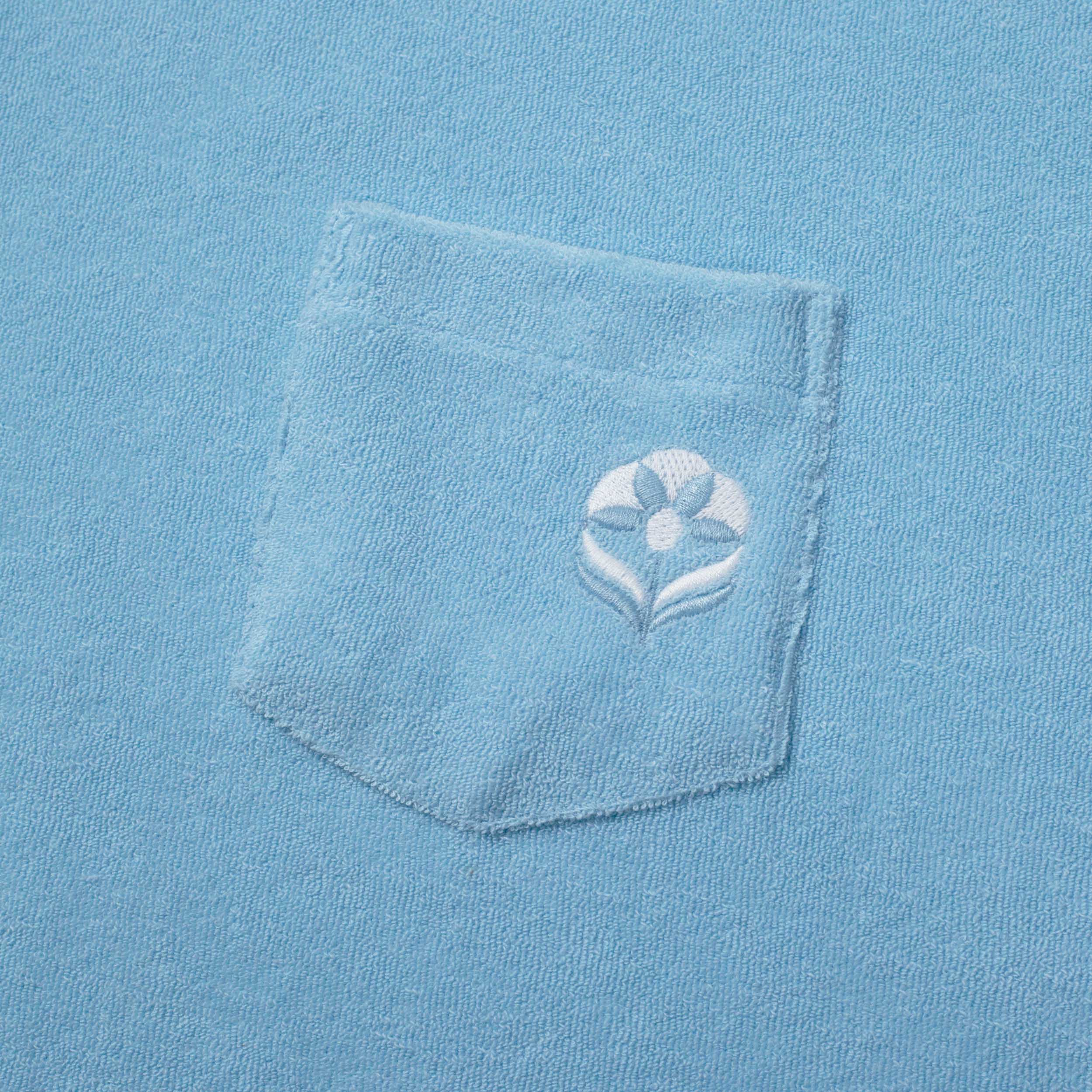 TOWELLING T SHIRT - PALE BLUE