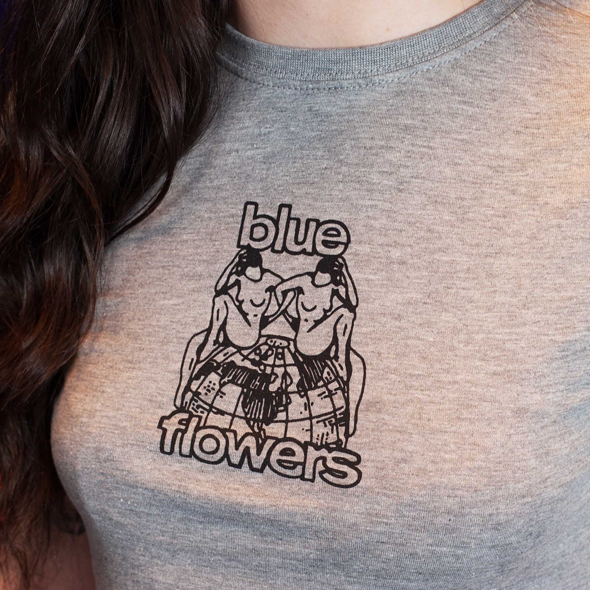 WOMENS CROPPED EARTH T SHIRT - HEATHER GREY