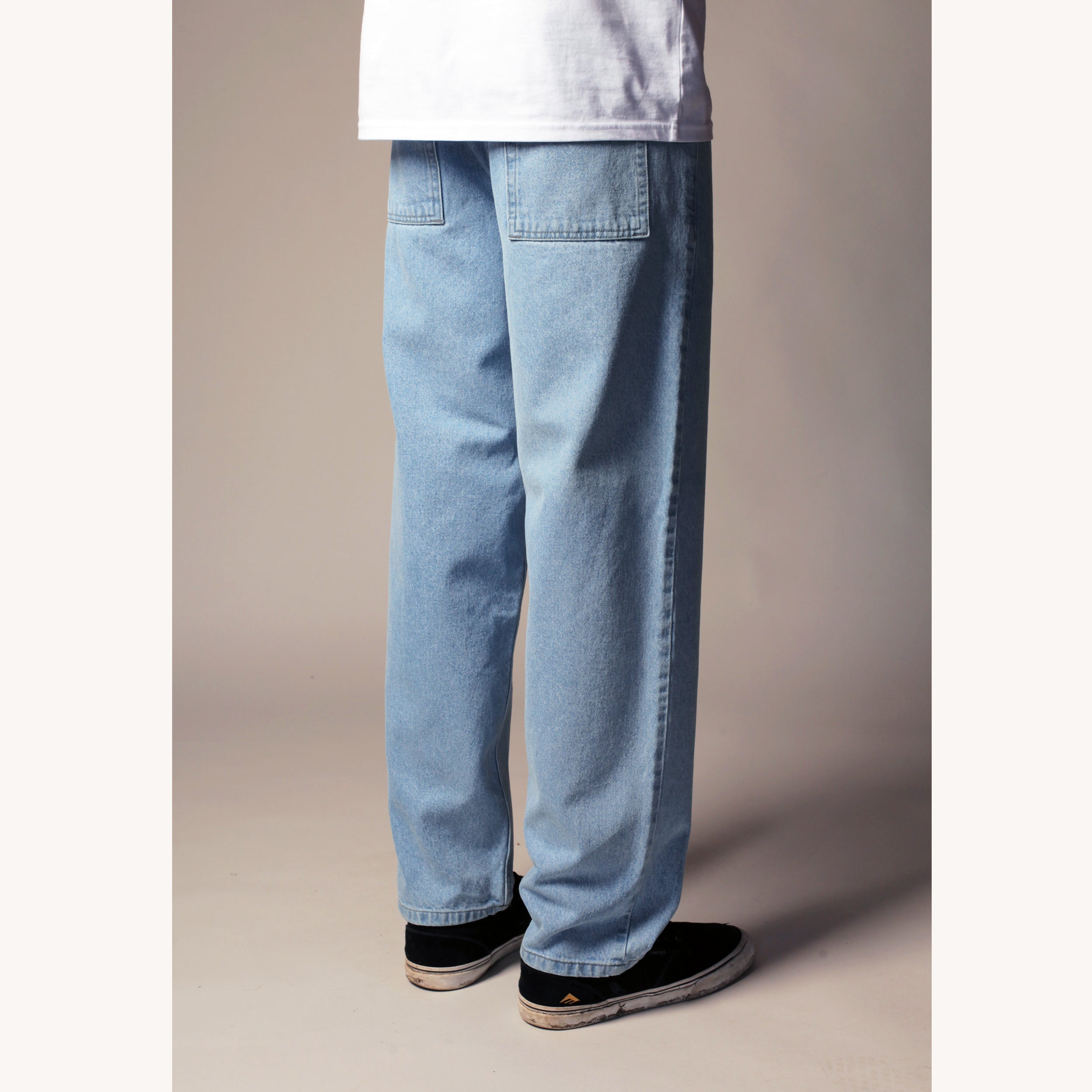 BLUE FLOWERS DENIM JEANS - WASHED BLUE