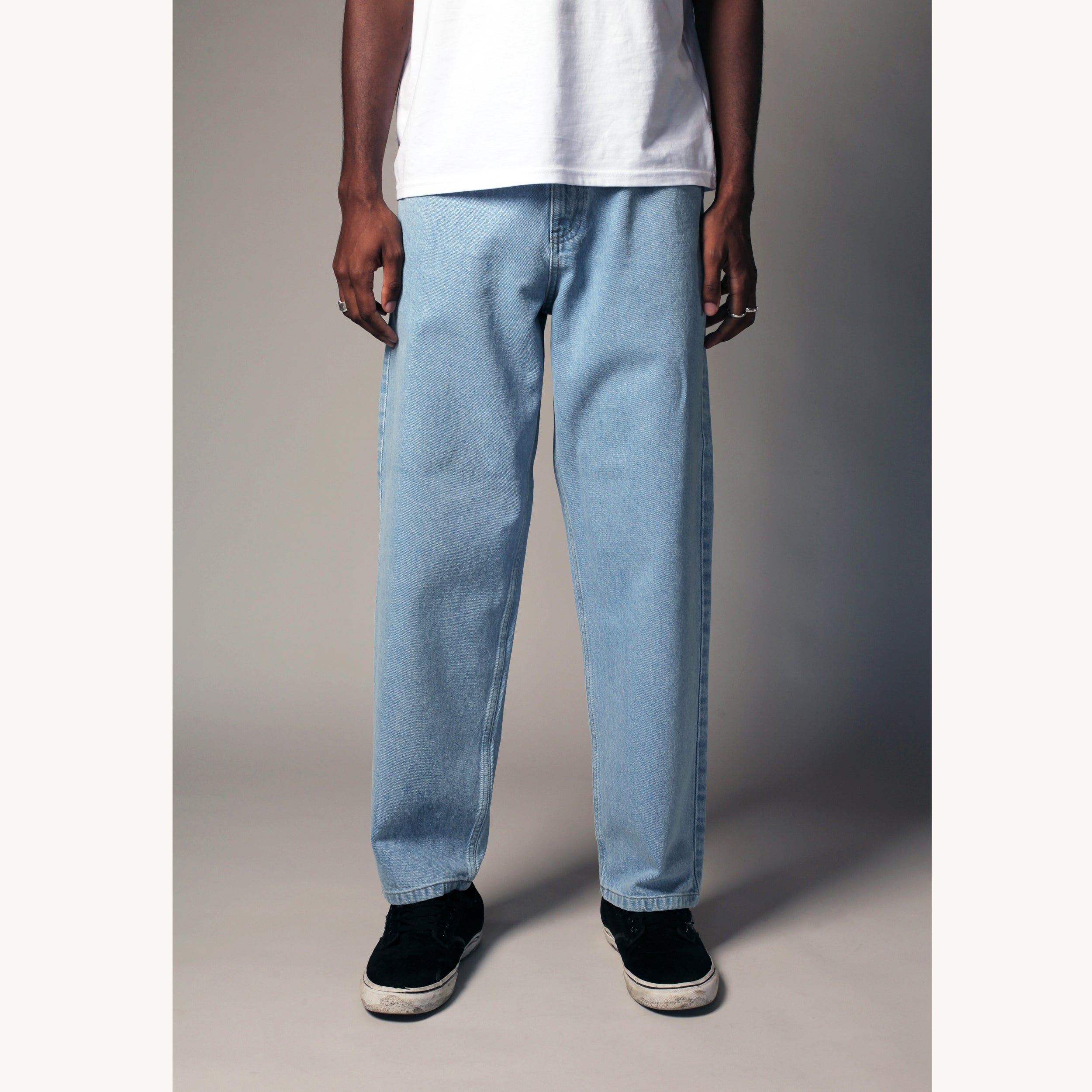 BLUE FLOWERS DENIM JEANS - WASHED BLUE