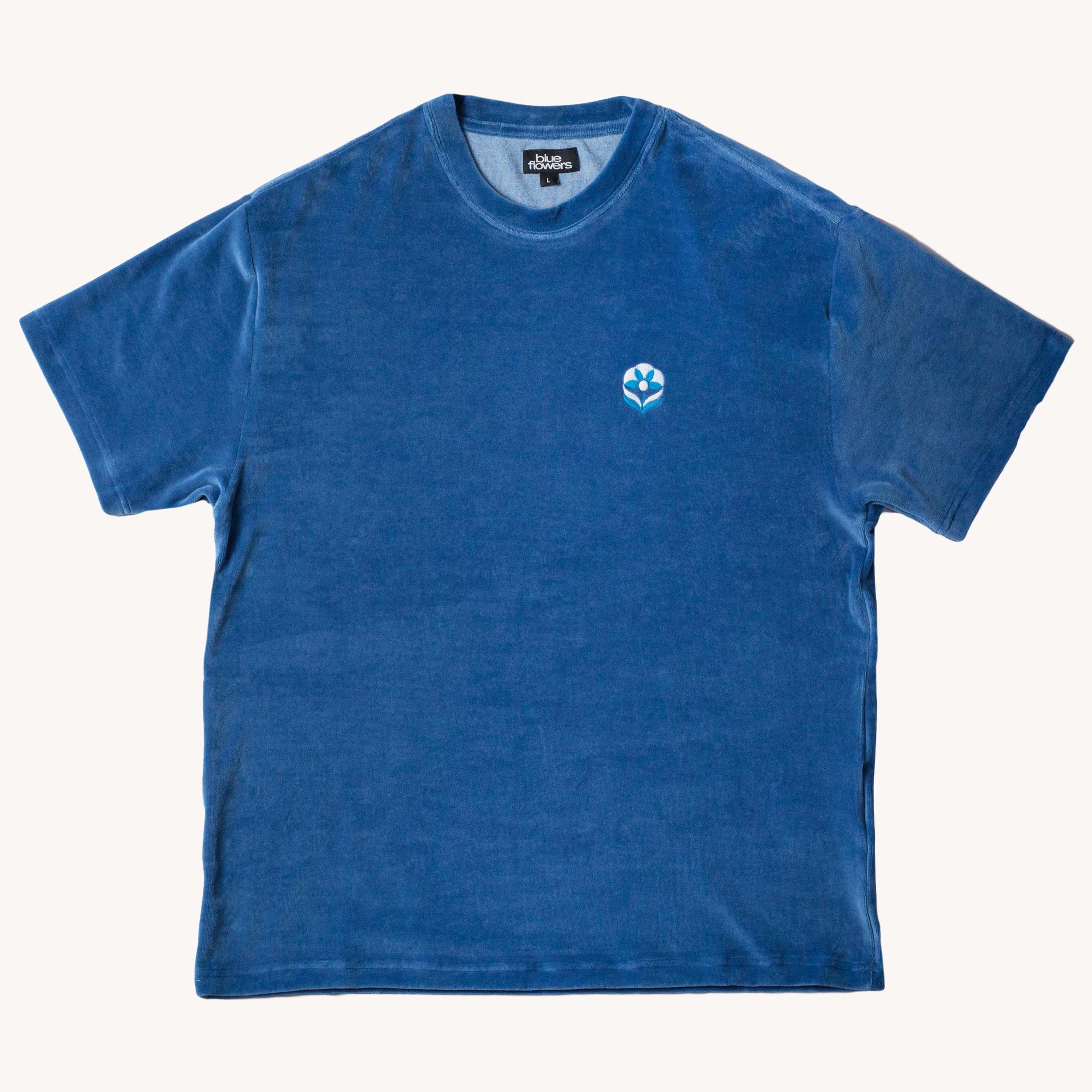 VELOUR T SHIRT - BLUE