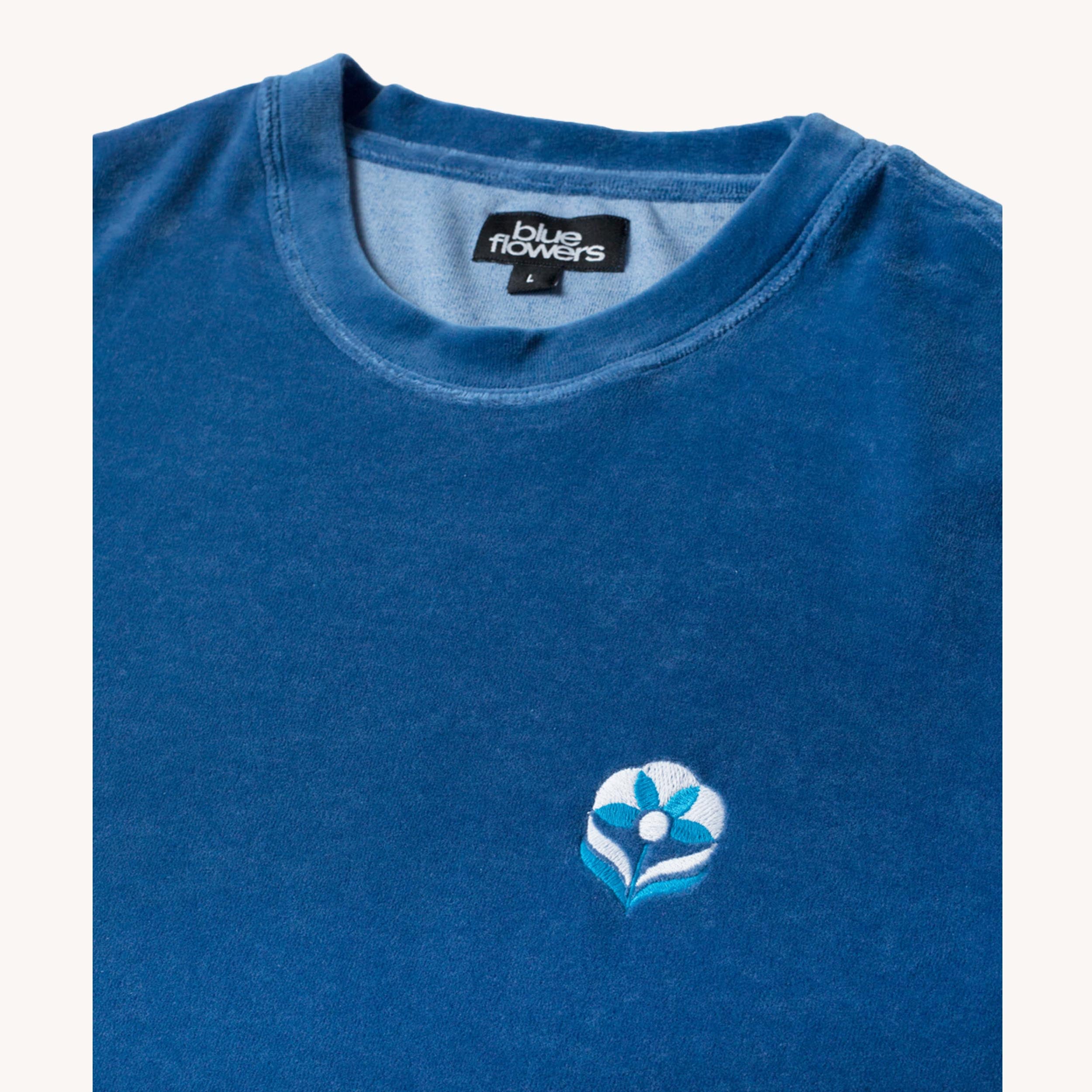 VELOUR T SHIRT - BLUE